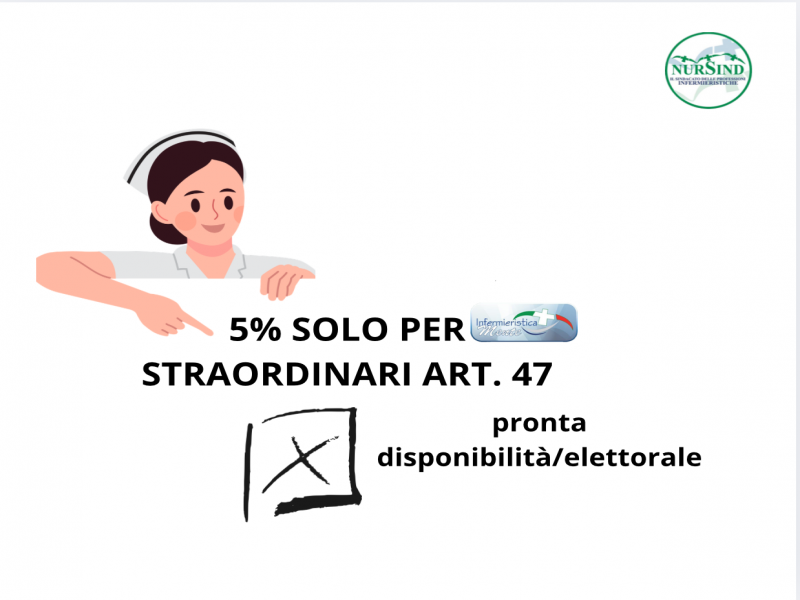 Straordinari infermieri, stop al 5 per cento: escluse pronta disponibilità ed elezioni